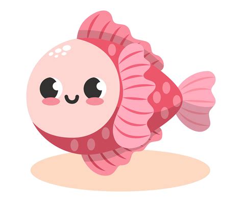 Cute pink fish 36486545 Vector Art at Vecteezy