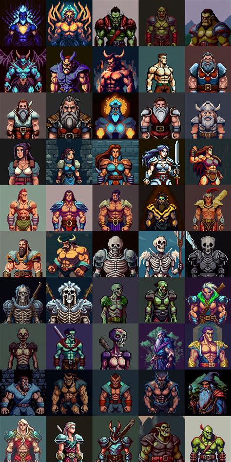 50 Dungeon Characters | Pixelart | 32-BIT by Zoja