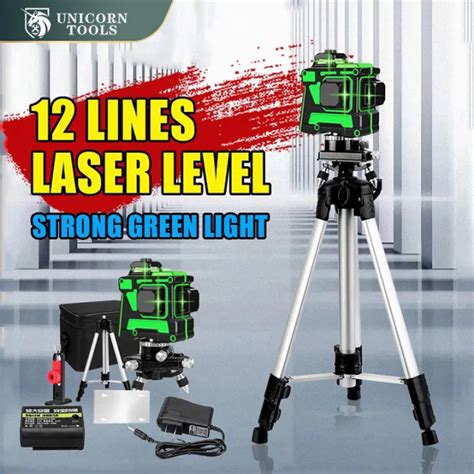 DEKES 5 / 12 Line 3D Green Light Laser Level Digital Level Self ...