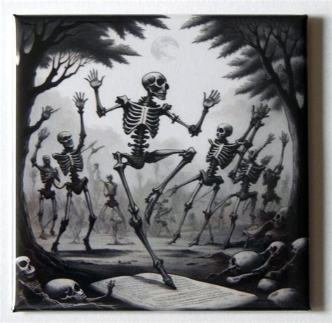 Halloween Dancing Skeleton Fridge Magnet - Etsy