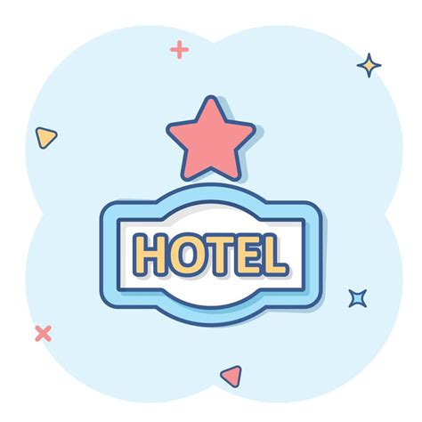 Hotel 1 star sign icon in comic style. Inn cartoon vector illustration ...