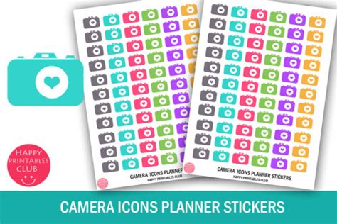 Camera Icons Planner Stickers Cute Graphic by Happy Printables Club ...