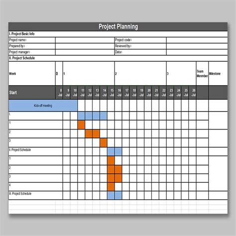 Project Planning Excel Template