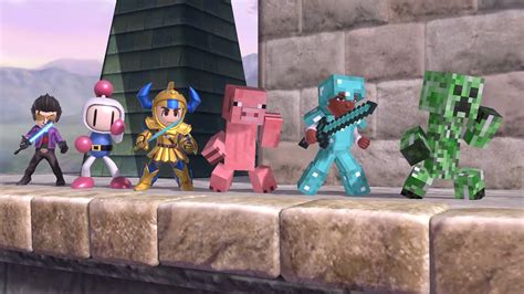 Smash Bros Ultimate Mii Costumes #7 pack launches Mid-October, featuring Minecraft | Shacknews