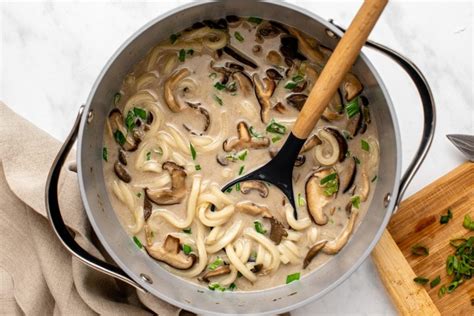 Creamy Mushroom Udon Noodle Soup - From My Bowl