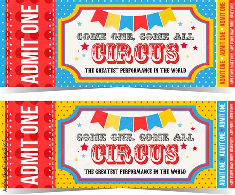 Circus tickets Stock Vector | Adobe Stock