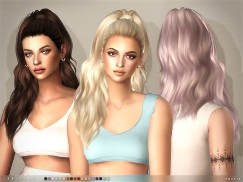 Sims 4 CC's - The Best: Jealousy Hair by Toksik | Haar styling, Kinder haar, Sims 4 kleider