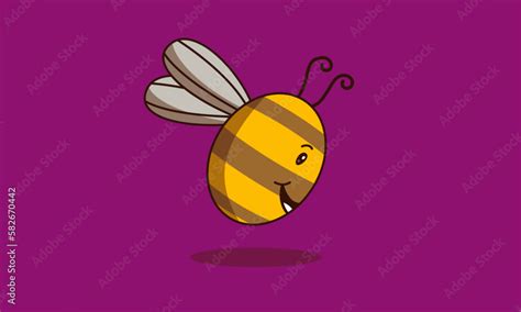 Bee Character, Cute Bee Smiling, Cartoon Bee, Bee Vector illustration Stock Vector | Adobe Stock