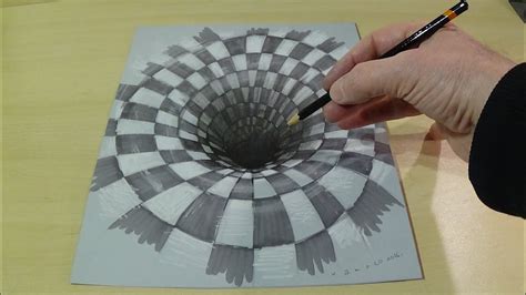 Drawing a Hole Illusion, 3D Trick Art - YouTube