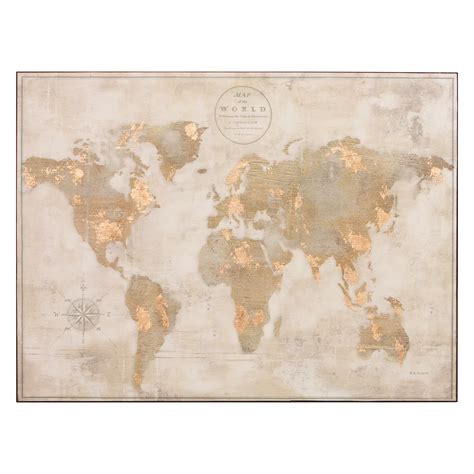 Large Antique White Vintage World Map 30x40 Stretched Canvas Wall Art - Walmart.com - Walmart.com