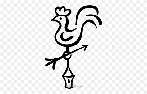 Weathervane Royalty Free Vector Clip Art Illustration - Rooster Weathervane Clipart - FlyClipart