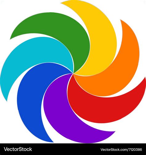 Abstract colorful icon rainbow style spiral Vector Image