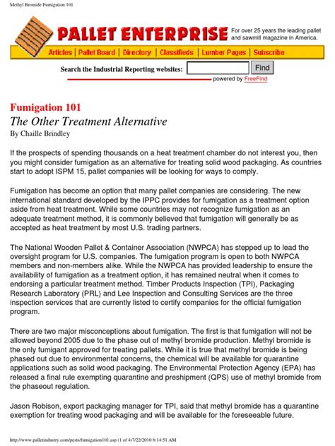 Methyl Bromide Fumigation 101 | PDF | Pallet | Packaging And Labeling