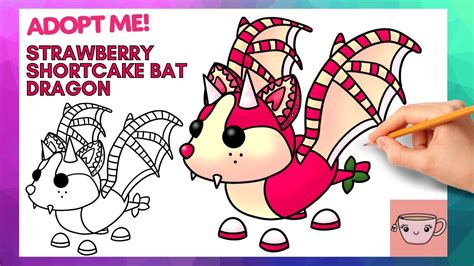 Comment dessiner Strawberry Shortcake Bat Dragon Pet | Roblox - Adoptez-moi l'hiver | Tutoriel ...