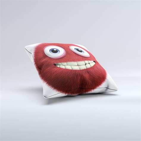 Red Smiling Fuzzy Wuzzy ink-Fuzed Decorative Throw Pillow – DesignSkinz