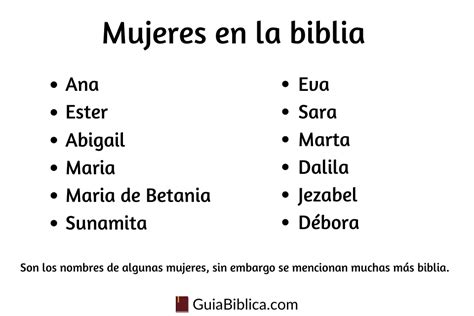 Nombres Biblicos De Mujer