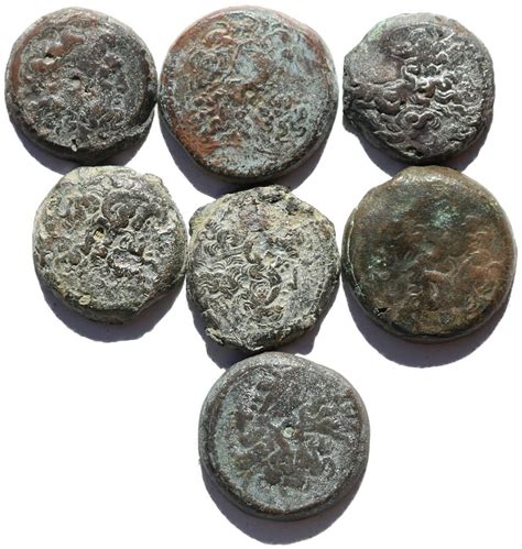 7 Large Uncleaned Ancient Egyptian coins - Ptolemaic period