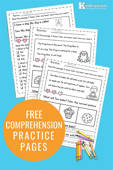 FREE Printable Kindergarten Reading Comprehension Worksheets - Worksheets Library