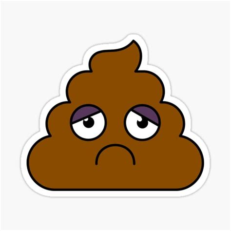 "Funny Sad Poop Emoji " Sticker for Sale by momiTshop | Redbubble