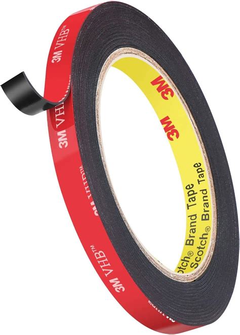 3M 5952 Double Sided Tape, Heavy Duty Mounting Waterproof VHB Foam Tape, 16FT Length, 0.5inch ...