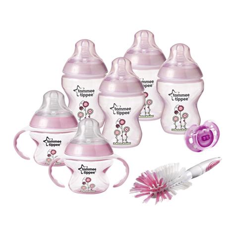 Buy Tommee Tippee 0m+ Decorated Bottle Starter Set Slow Flow (Pink) - 423742 Online at Special ...