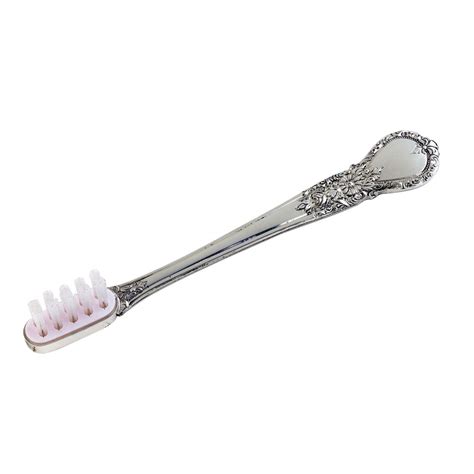 Pewter Baby Toothbrush - Pink | Engraved Baby Gifts