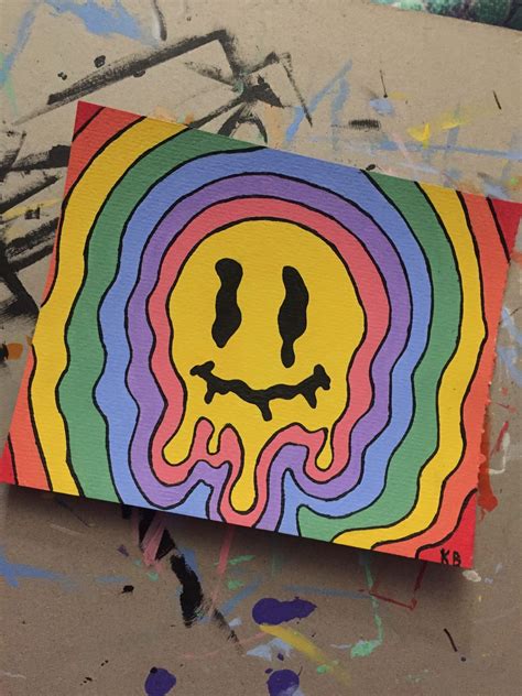 trippy painting in 2020 | Small canvas art, Hippie painting, Trippy painting