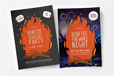 Bonfire Night Flyer & Poster V2 | Illustrator Templates ~ Creative Market