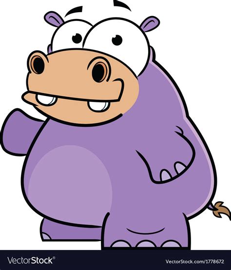 Happy hippo cartoon Royalty Free Vector Image - VectorStock