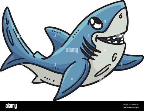 Baby Great White Shark Cartoon Colored Clipart Stock Vector Image & Art ...