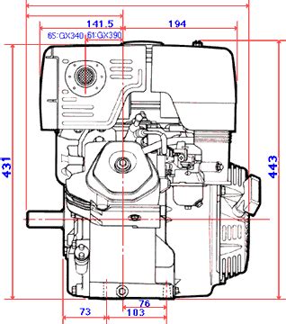 Small Engine Suppliers - Engine Specifications and Line Drawings for Honda Small Engines