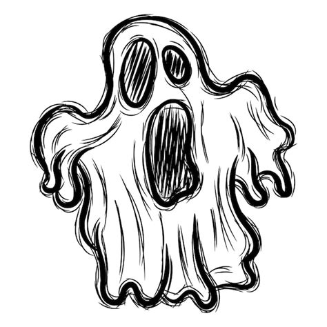 Premium Vector | Halloween hand drawn scary ghost doodle black sketch