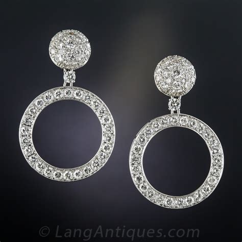 Platinum Diamond Hoop Earrings