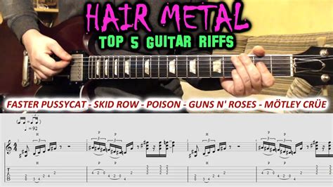 HAIR METAL GUITAR RIFFS Guitar TAB Cover | Lesson | Tutorial | Glam ...