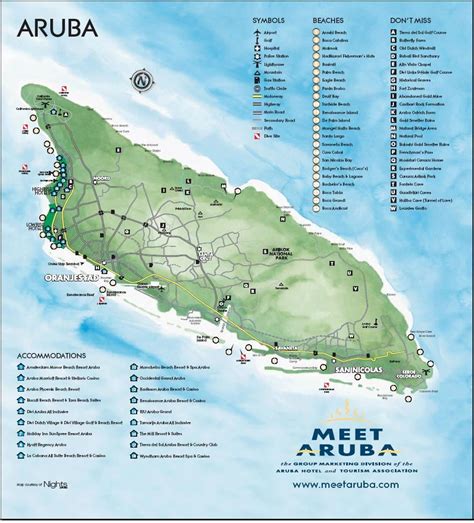 Aruba (hotels), Aruba - Detailed town/city map free download | Aruba ...