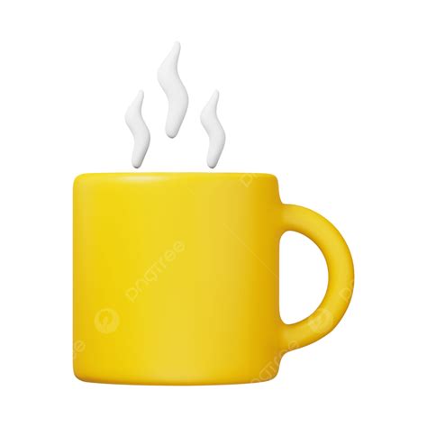 Coffee Cup With Steam 3d Icon Render, 3d Coffee Cup, Coffee Cup 3d Icon, 3d Icon Render PNG ...