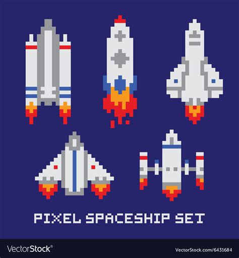 Spaceship Pixel Art Simple