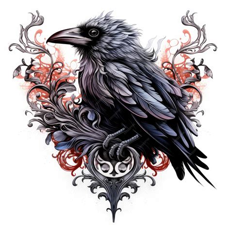 Premium AI Image | raven portrait Halloween illustration scary horror design tattoo vector ...