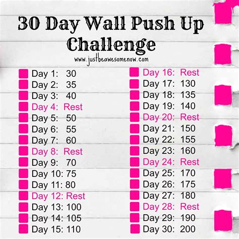 30 Day Push Up Challenge Printable Pdf | Défi push-up, Exercices de ...