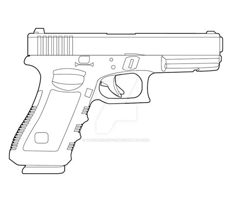 Glock 17 Lineart by MasterChiefFox on DeviantArt