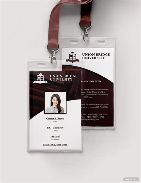 College Student ID Card Template - Download in Word, PDF, Illustrator, PSD, Apple Pages ...