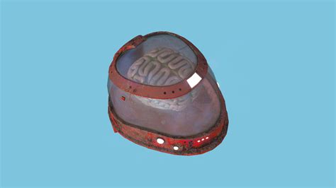 Sci-Fi Brain Helmet 02 - Red Rust 3D Model by gsommer