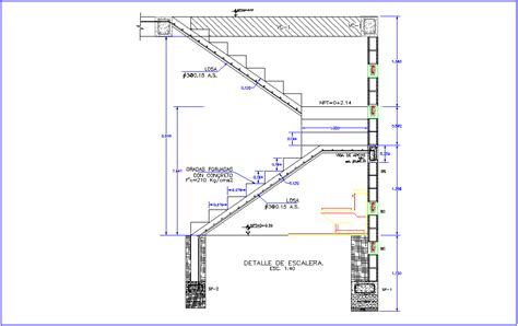 Stair elevation with construction view for house dwg file - Cadbull