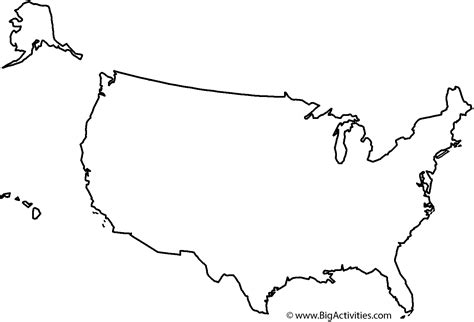 Map of the United States with title - Coloring Page (Presidents' Day)