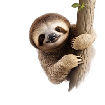 Cute Sloth Hanging On A Tree, Cute, Sloth, Relax PNG Transparent Image and Clipart for Free Download