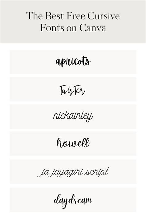 The Best Free Canva Cursive Fonts — Firther Design Co. | Canva Templates & Design Resources