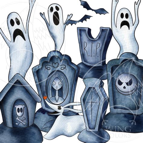 Watercolor Halloween Nightmare Clipart. Other World Love. - Etsy