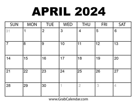 April 2024 Calendar With Easter Dates - Dec 2024 Calendar Printable