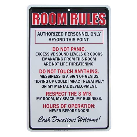 Treasure Gurus Room Rules Hours of Operation Metal Sign Funny Kids ...