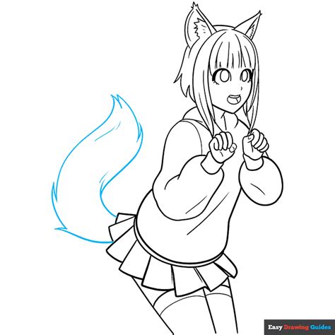 How to Draw an Anime Wolf Girl - Easy Step by Step Tutorial